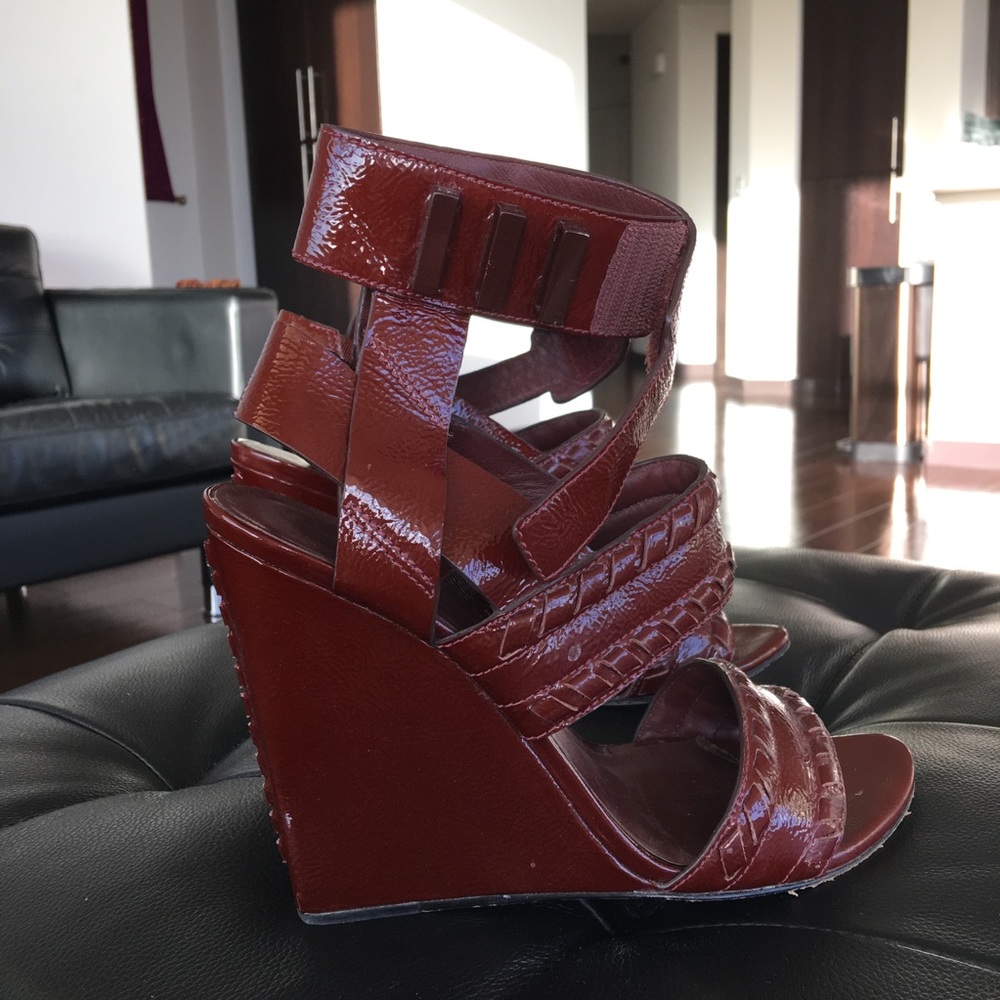 Alexander Wang patent leather wedge sandals